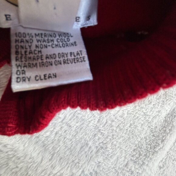 Talbots Women Red Holiday Sweater Vest Snowman Christmas Zip Front Medium Petite - Picture 4 of 7